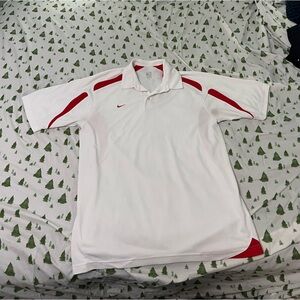 Red and white nike golf polo